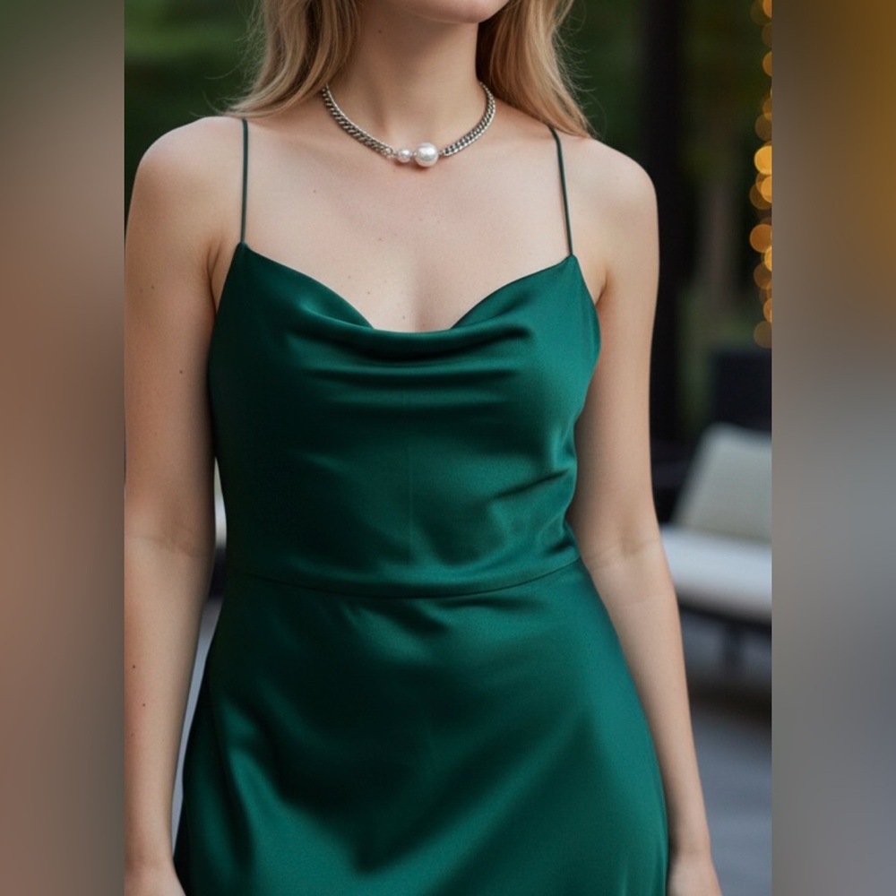 Silver Pearl Statement Chain Necklace Cuban Link - Picture 5 of 6